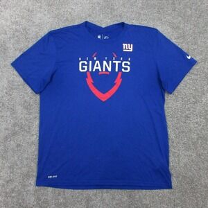 New York Giants Shirt Mens Extra Large Blue Nike Drifit Logo NFL Football Team